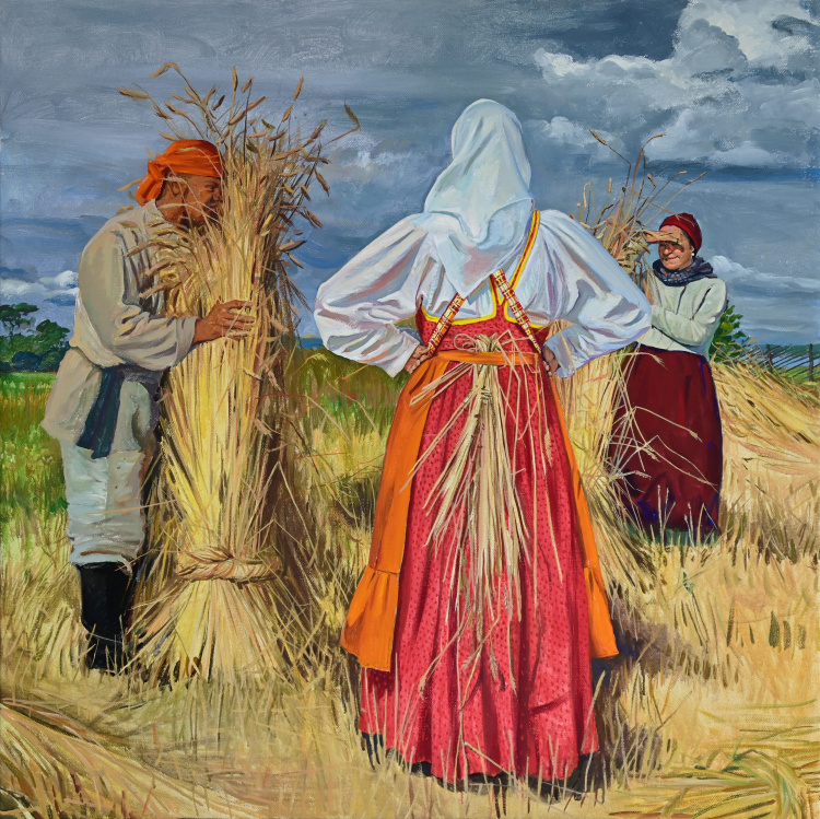 На жатве